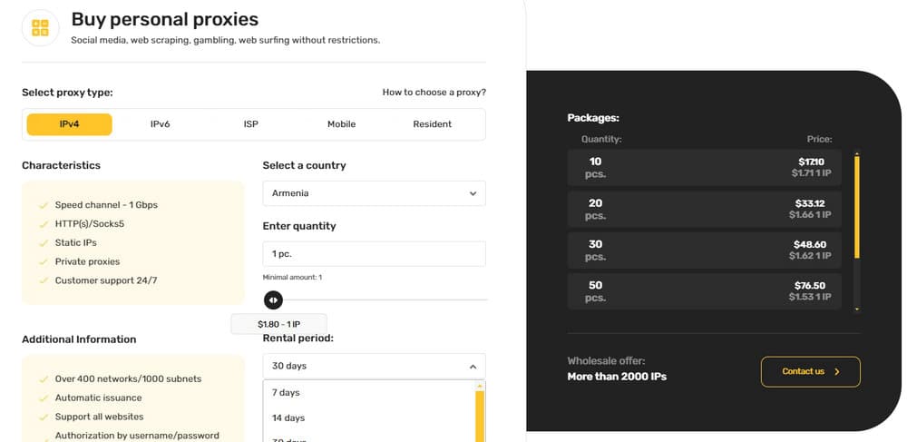 Proxy-Sale Datacenter Proxy Price